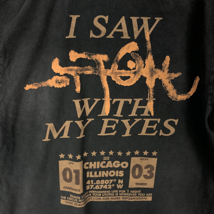 TRAVIS SCOTT rap t-shirt, men's size XL (approx.) unclear gray type Vintage Second Hand