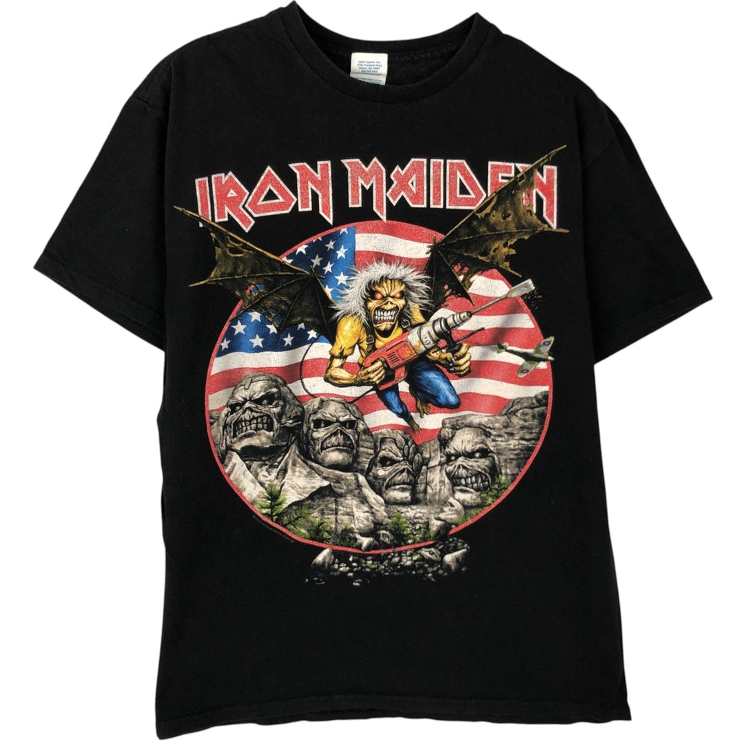 IRON MAIDEN Iron Maiden Band T-shirt Band T Men's M size cotton black type Vintage Second Hand