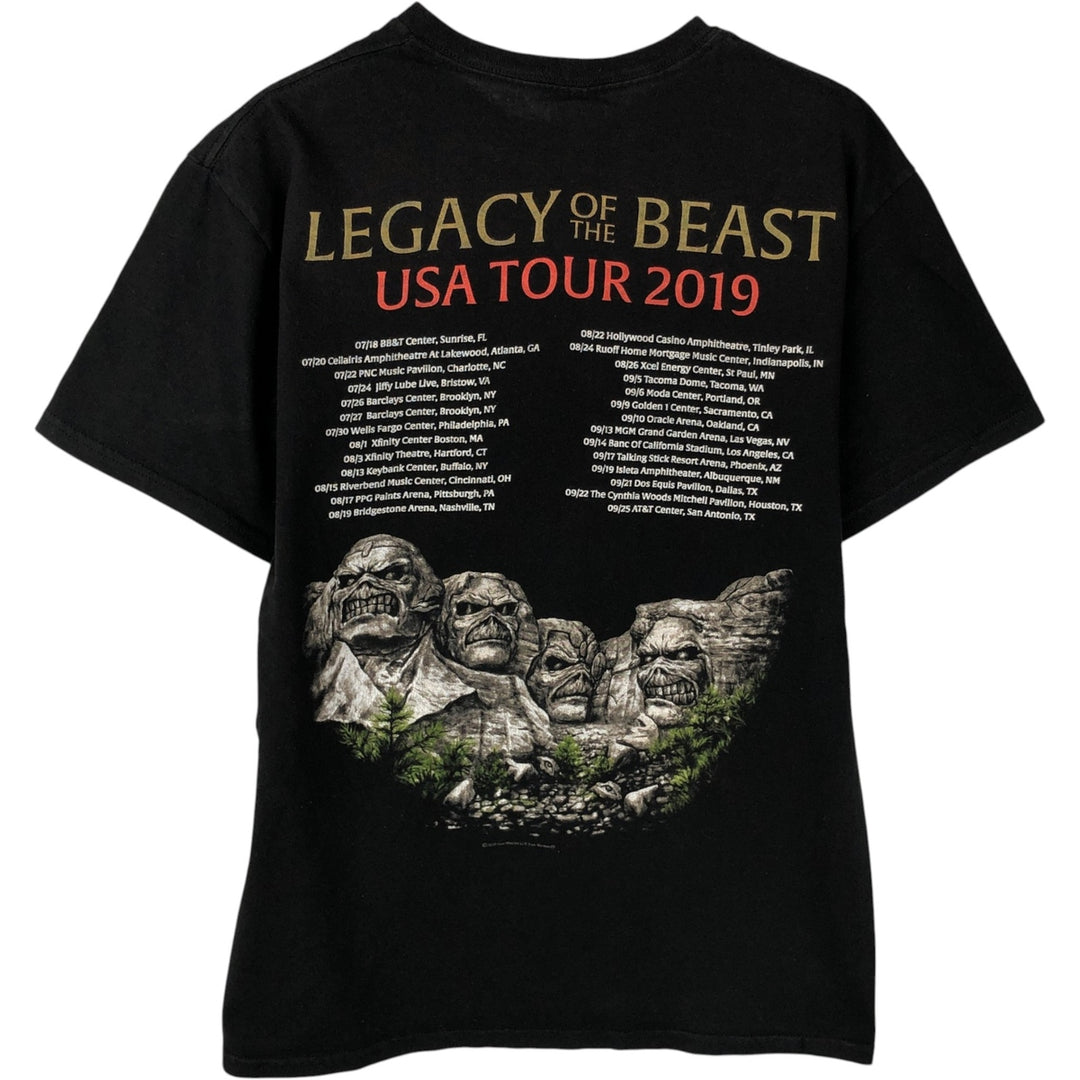 IRON MAIDEN Iron Maiden Band T-shirt Band T Men's M size cotton black type Vintage Second Hand