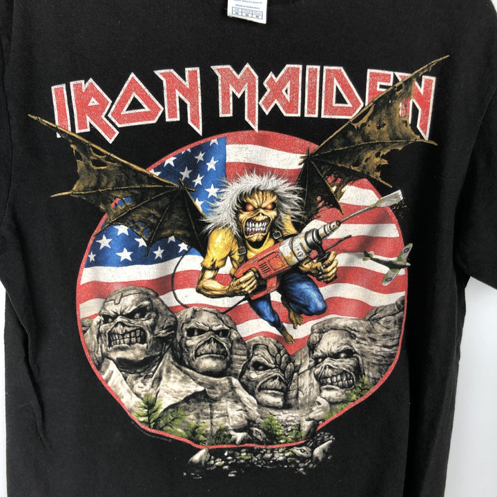 IRON MAIDEN Iron Maiden Band T-shirt Band T Men's M size cotton black type Vintage Second Hand