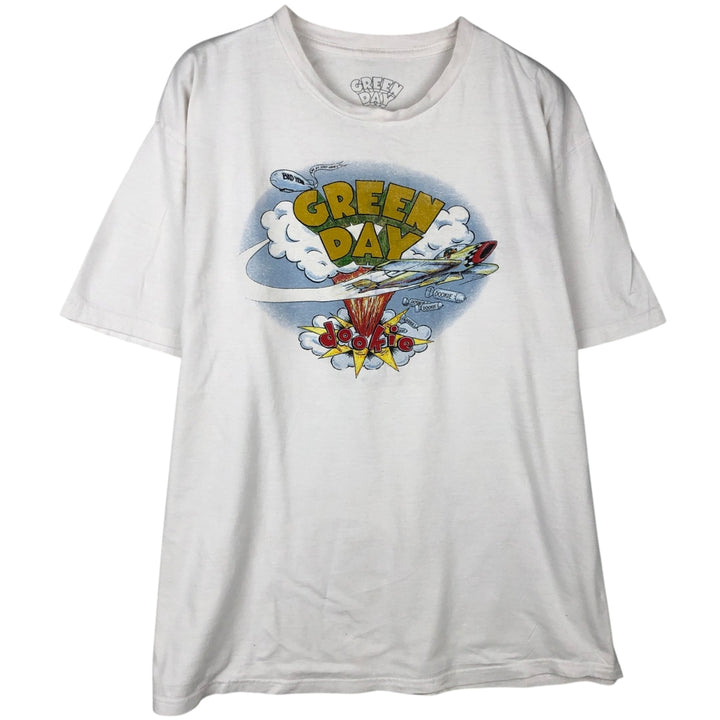 Green Day Band T-shirt, Men's XL size cotton white type Vintage Second Hand