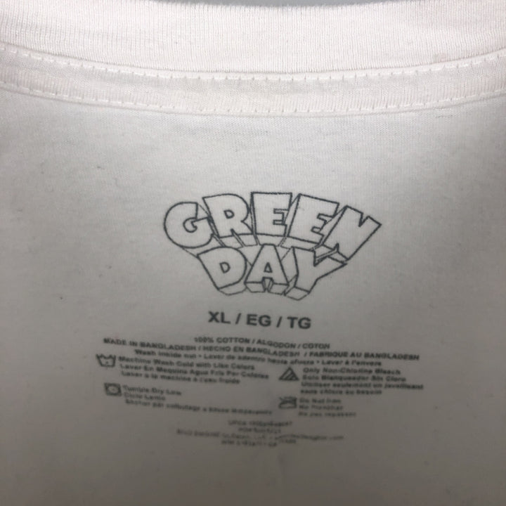 Green Day Band T-shirt, Men's XL size cotton white type Vintage Second Hand
