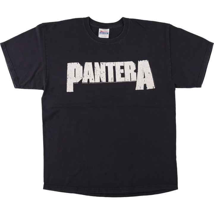 Hanes HEAVYWEIGHT PANTERA Band T-Shirt (Men's Size L) cotton black type Vintage Second Hand