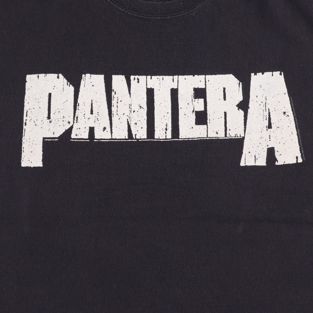 Hanes HEAVYWEIGHT PANTERA Band T-Shirt (Men's Size L) cotton black type Vintage Second Hand