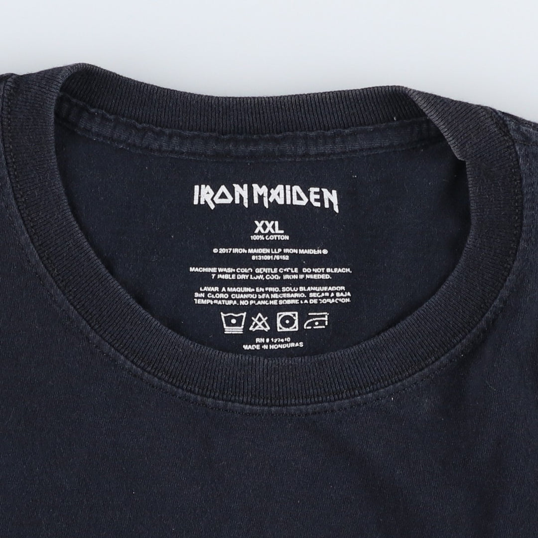IRON MAIDEN Iron Maiden Band T-shirt Band T Men's XXL cotton black type Vintage Second Hand