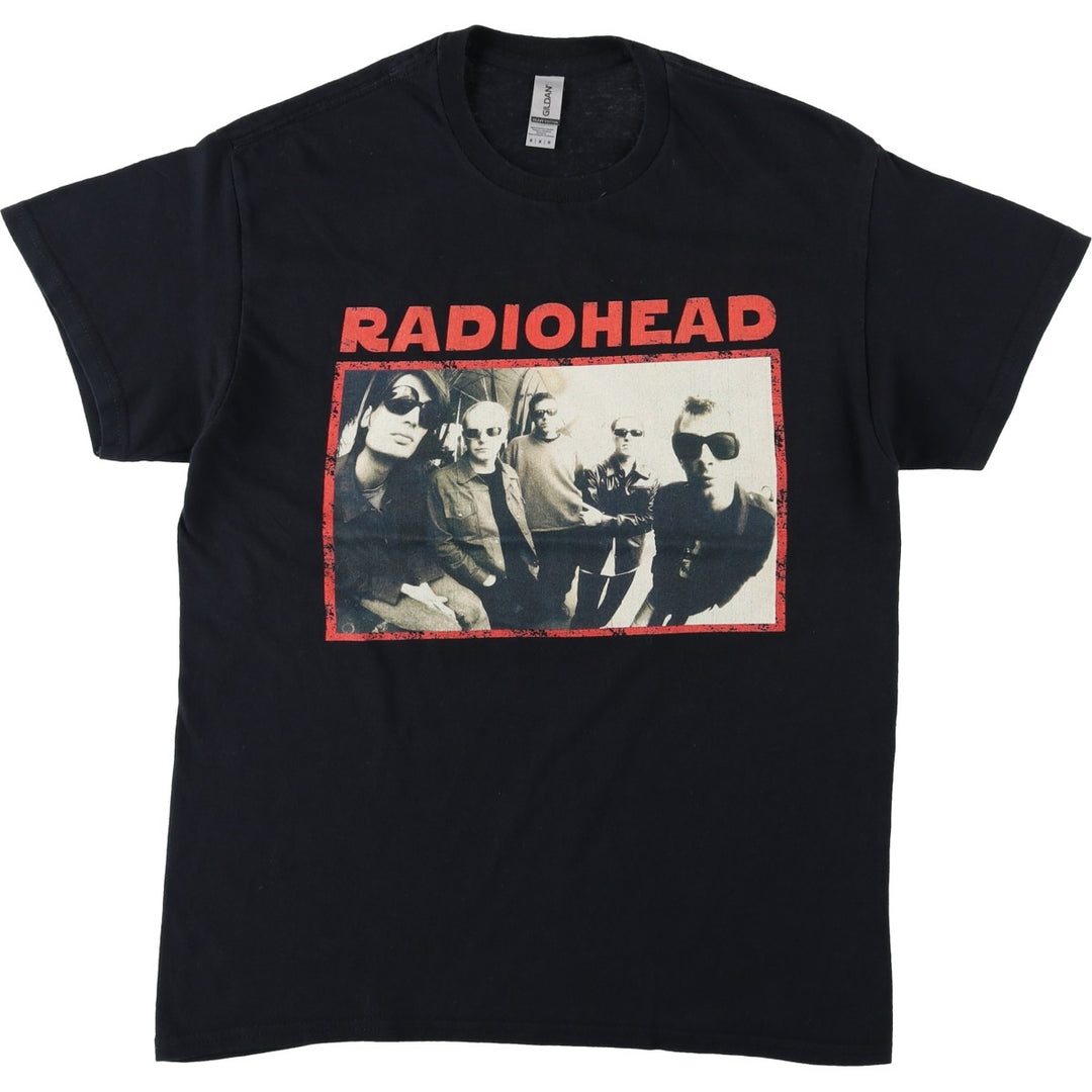 Gildan Radiohead band t-shirt, men's size M (approx.) cotton black type Vintage Second Hand