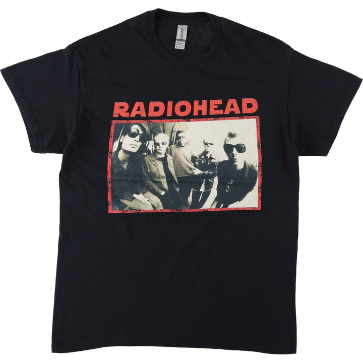 Gildan Radiohead band t-shirt, men's size M (approx.) cotton black type Vintage Second Hand