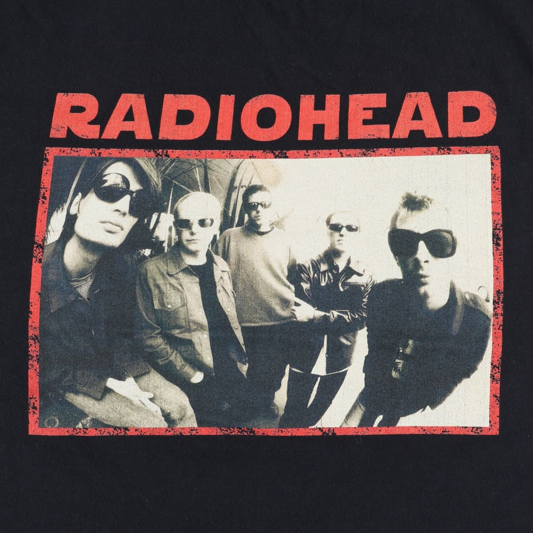 Gildan Radiohead band t-shirt, men's size M (approx.) cotton black type Vintage Second Hand