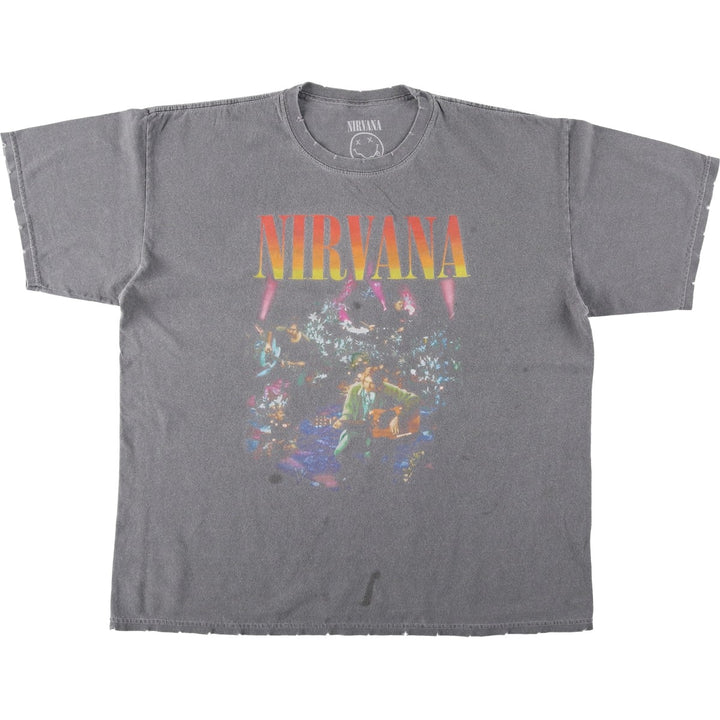 NIRVANA Nirvana Band T-shirt, Band T, Men's S size cotton gray type Vintage Second Hand