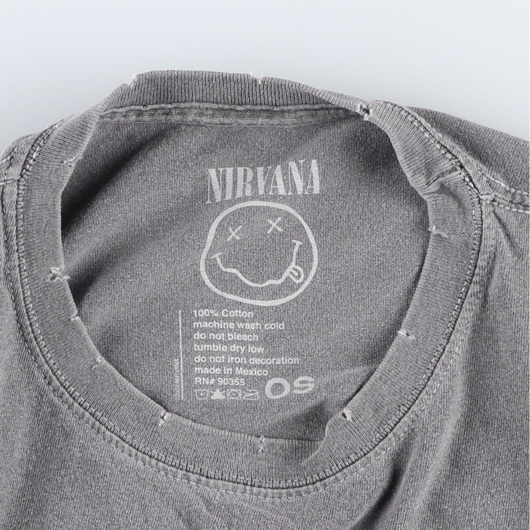 NIRVANA Nirvana Band T-shirt, Band T, Men's S size cotton gray type Vintage Second Hand