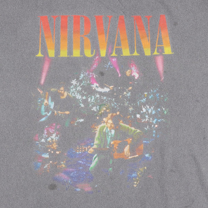 NIRVANA Nirvana Band T-shirt, Band T, Men's S size cotton gray type Vintage Second Hand