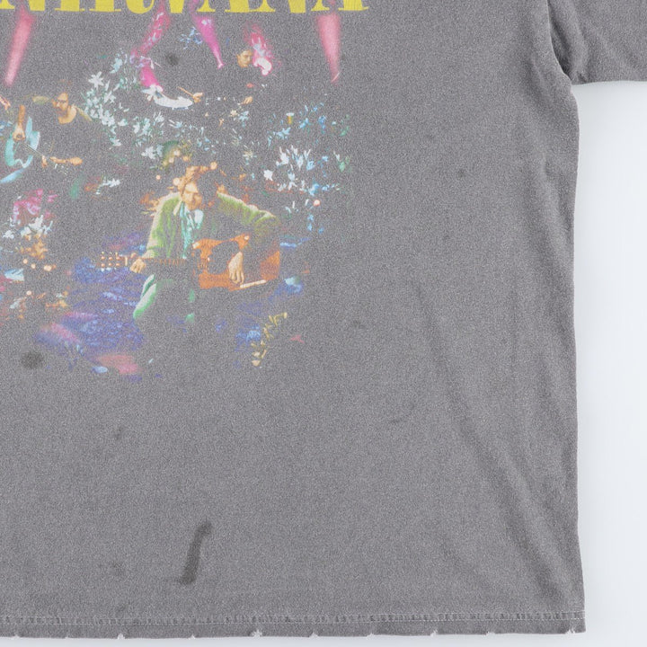 NIRVANA Nirvana Band T-shirt, Band T, Men's S size cotton gray type Vintage Second Hand