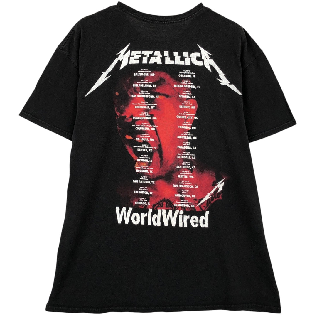METALLICA Metallica Band T-shirt Band T Men's L size unclear black type Vintage Second Hand