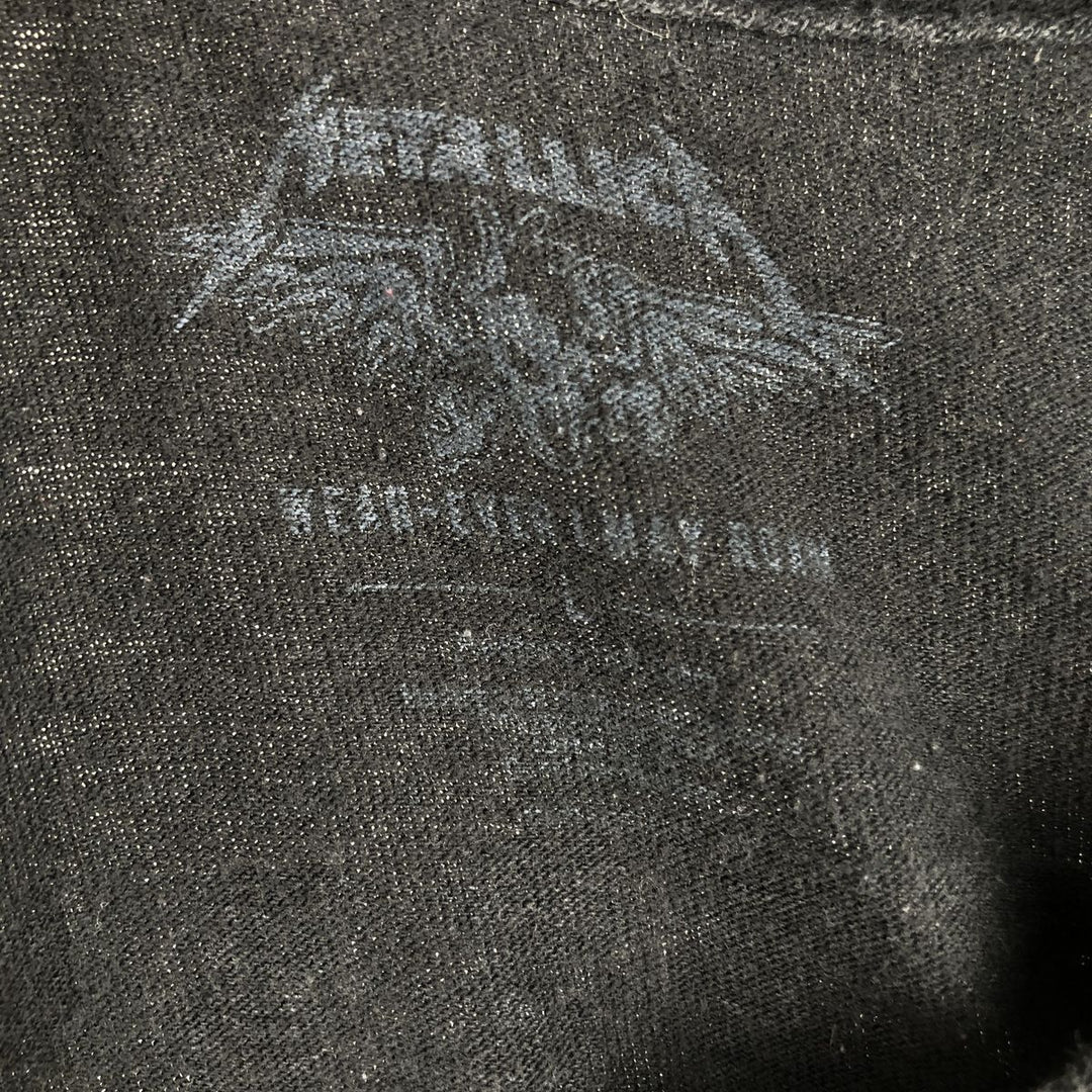 METALLICA Metallica Band T-shirt Band T Men's L size unclear black type Vintage Second Hand