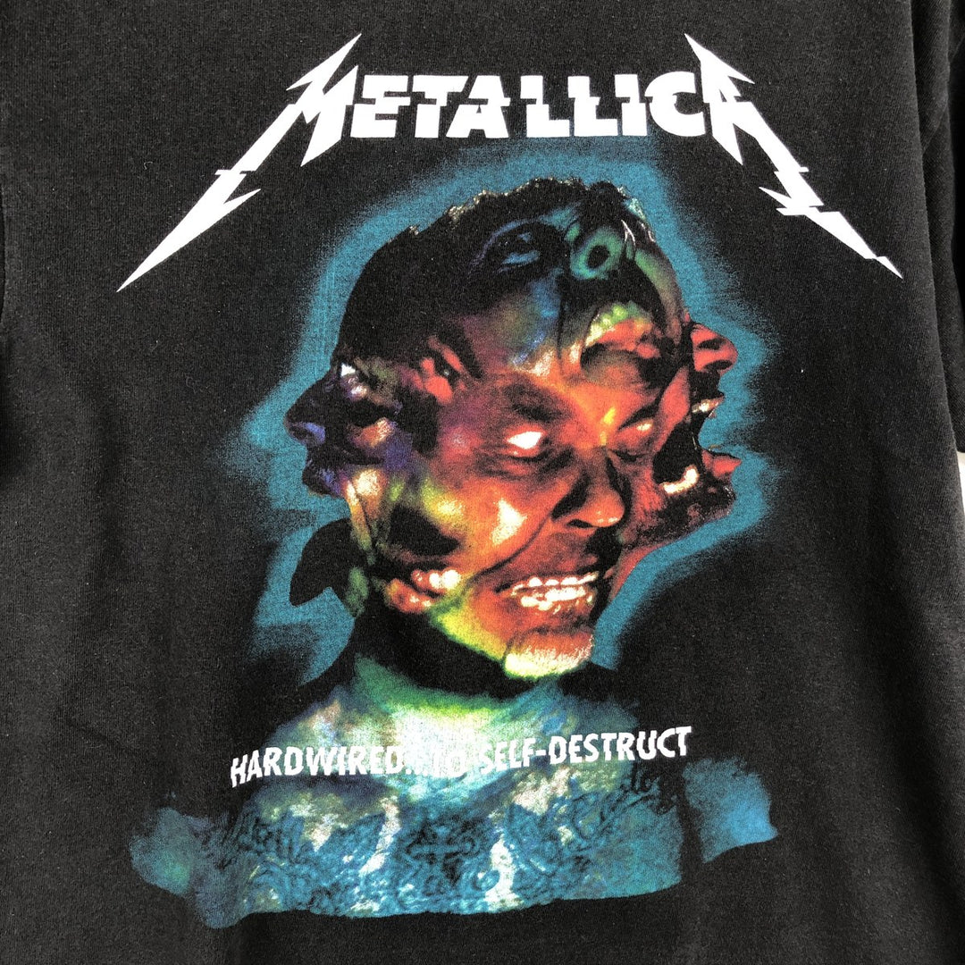 METALLICA Metallica Band T-shirt Band T Men's L size unclear black type Vintage Second Hand
