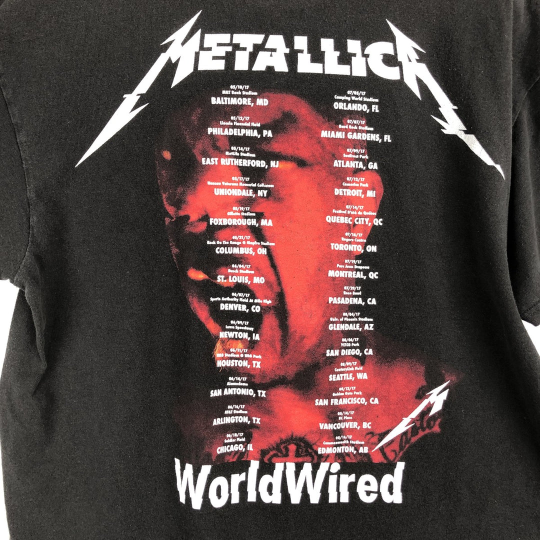METALLICA Metallica Band T-shirt Band T Men's L size unclear black type Vintage Second Hand