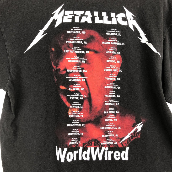 METALLICA Metallica Band T-shirt Band T Men's L size unclear black type Vintage Second Hand