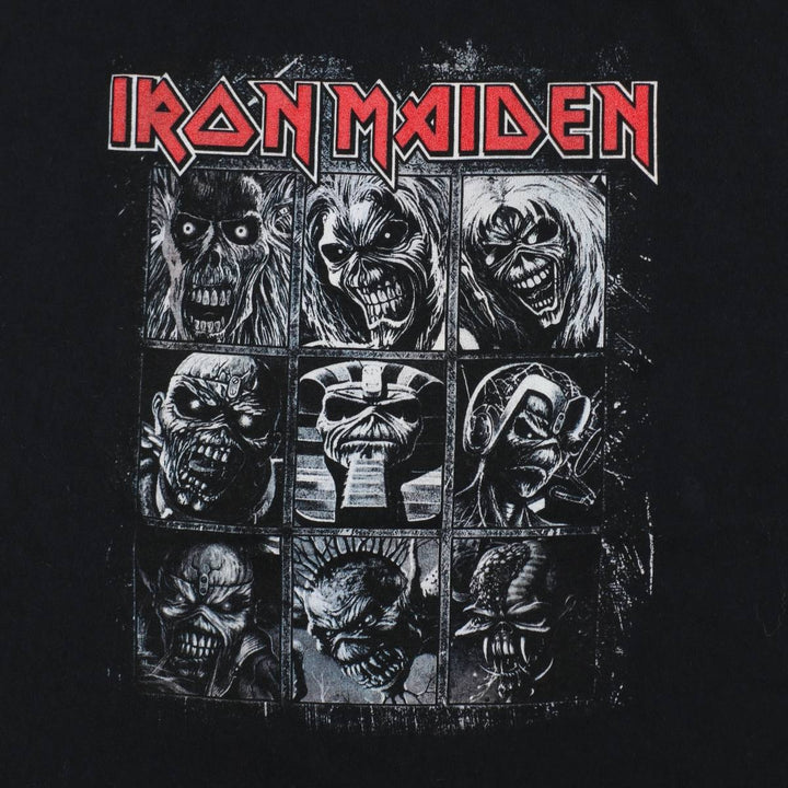 IRON MAIDEN Iron Maiden Band T-shirt Band T Men's L size cotton black type Vintage Second Hand
