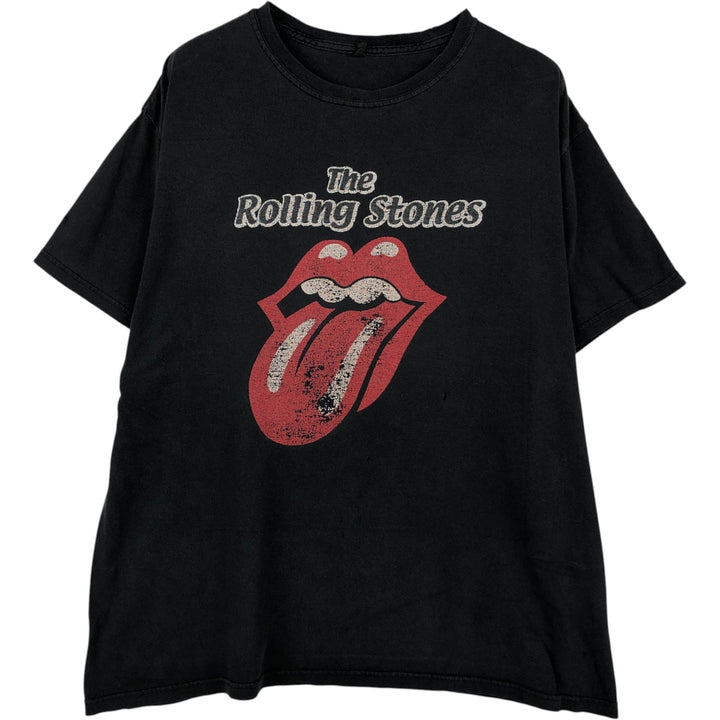 THE ROLLING STONES The Rolling Stones Band T-shirt Band T Men's L size unclear black type Vintage Second Hand