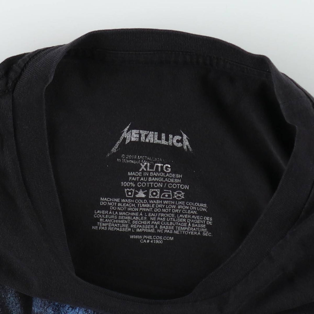 METALLICA Metallica Band T-shirt Band T Men's XL size cotton black type Vintage Second Hand