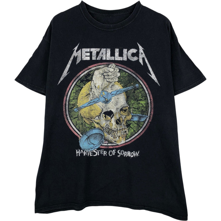 METALLICA Metallica Band T-shirt Band T Men's L size cotton black type Vintage Second Hand