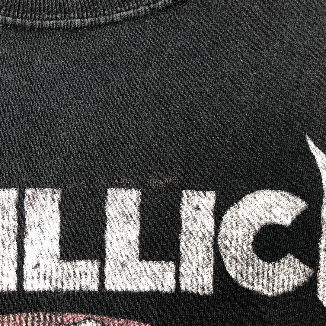 METALLICA Metallica Band T-shirt Band T Men's L size cotton black type Vintage Second Hand
