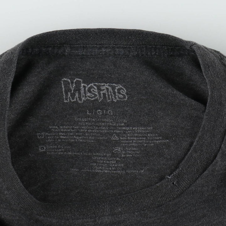 THE MISFITS Band T-shirt (Men's size L) cotton gray type Vintage Second Hand