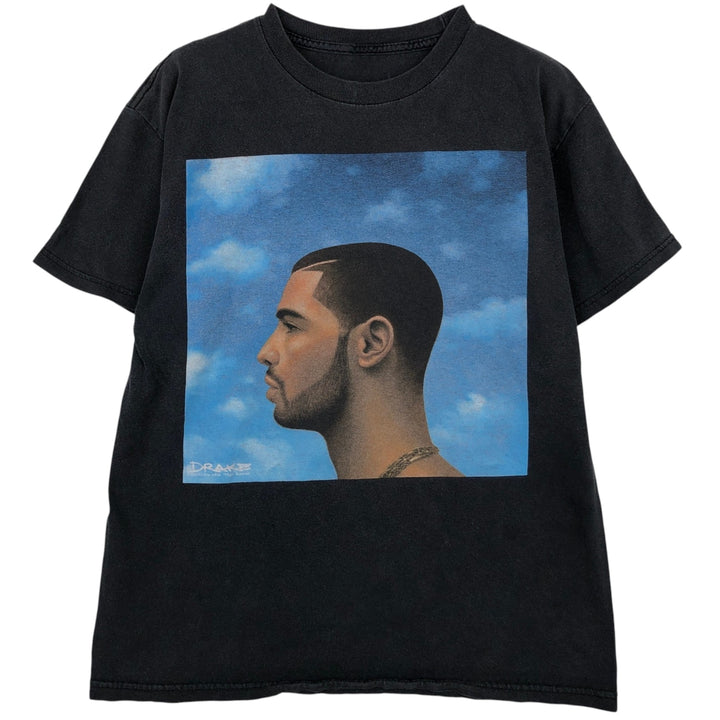 DRAKE Rap T-shirt, Men's M size unclear black type Vintage Second Hand