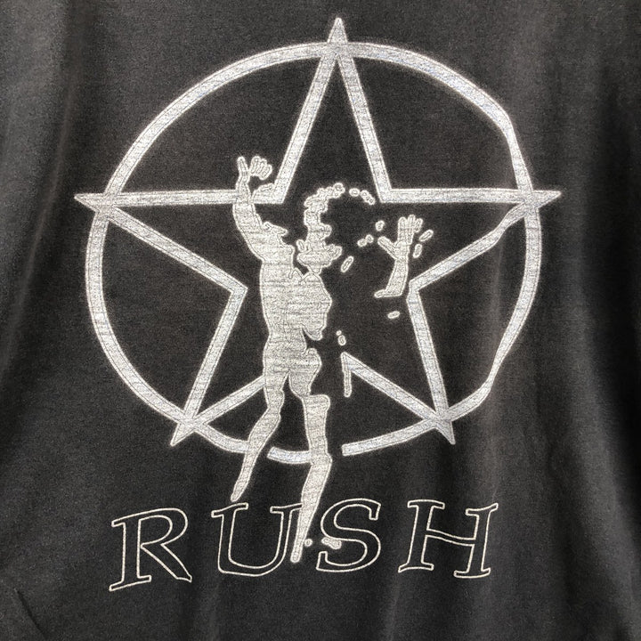 RUSH Band T-Shirt, Made in the UK, Men's Size XL (approx.) cotton black type Vintage Second Hand