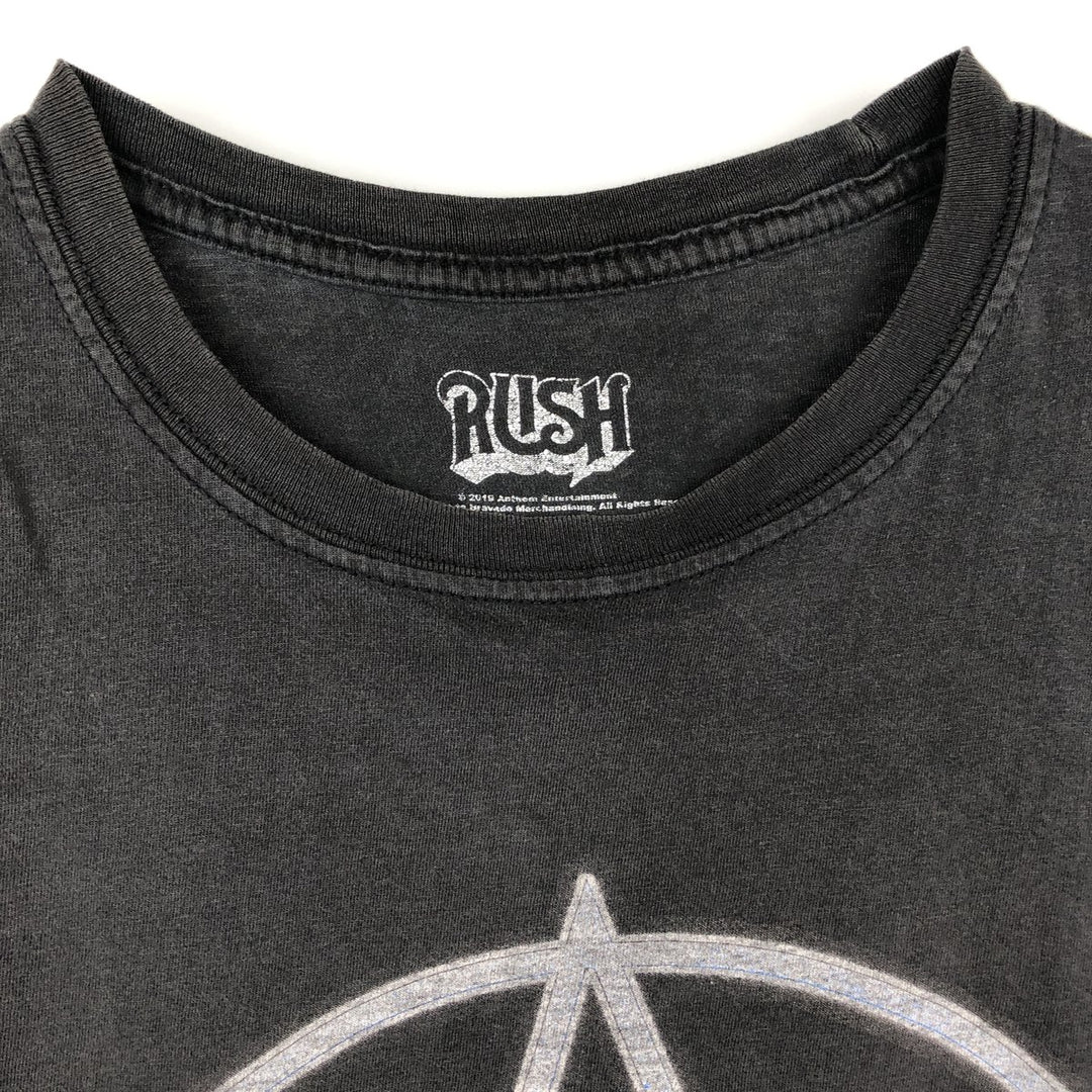 RUSH Band T-Shirt, Made in the UK, Men's Size XL (approx.) cotton black type Vintage Second Hand