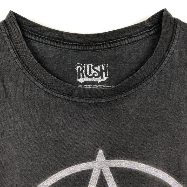 RUSH Band T-Shirt, Made in the UK, Men's Size XL (approx.) cotton black type Vintage Second Hand