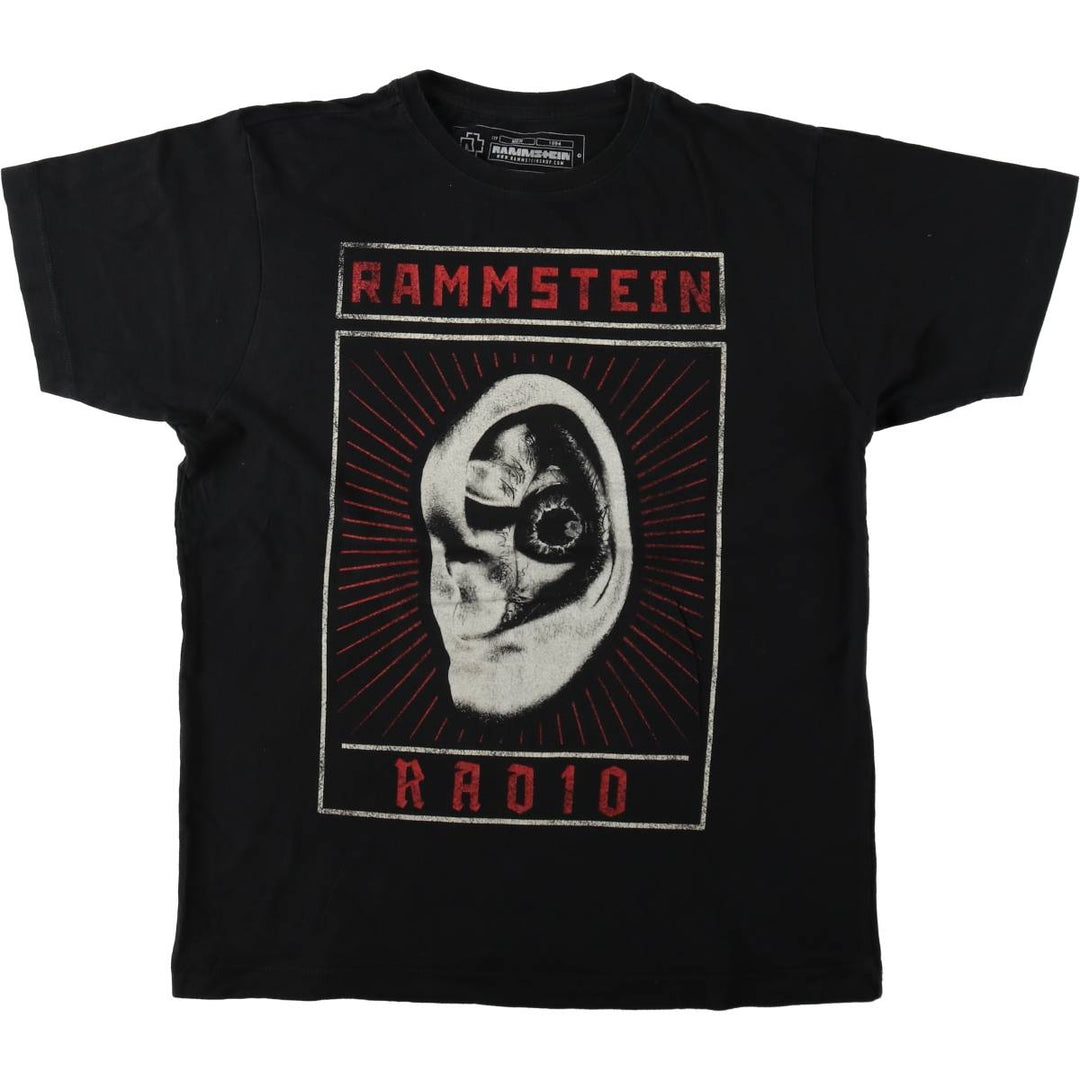 RAMMSTEIN band t-shirt, men's size M. cotton black type Vintage Second Hand