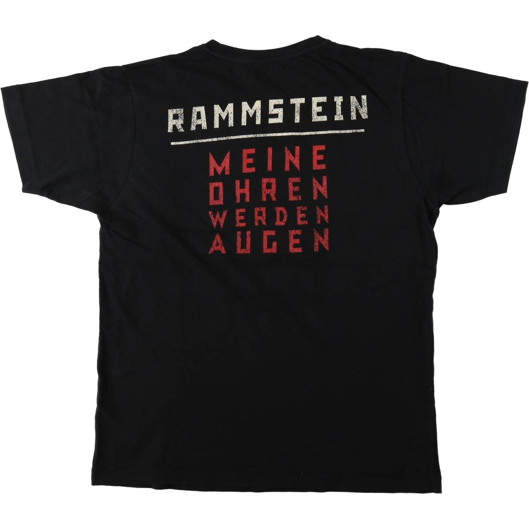 RAMMSTEIN band t-shirt, men's size M. cotton black type Vintage Second Hand