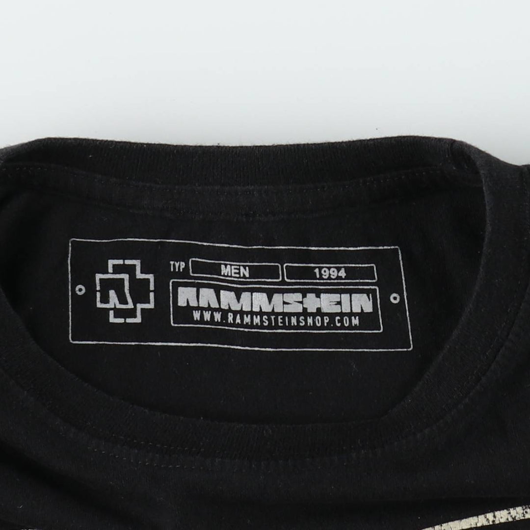 RAMMSTEIN band t-shirt, men's size M. cotton black type Vintage Second Hand