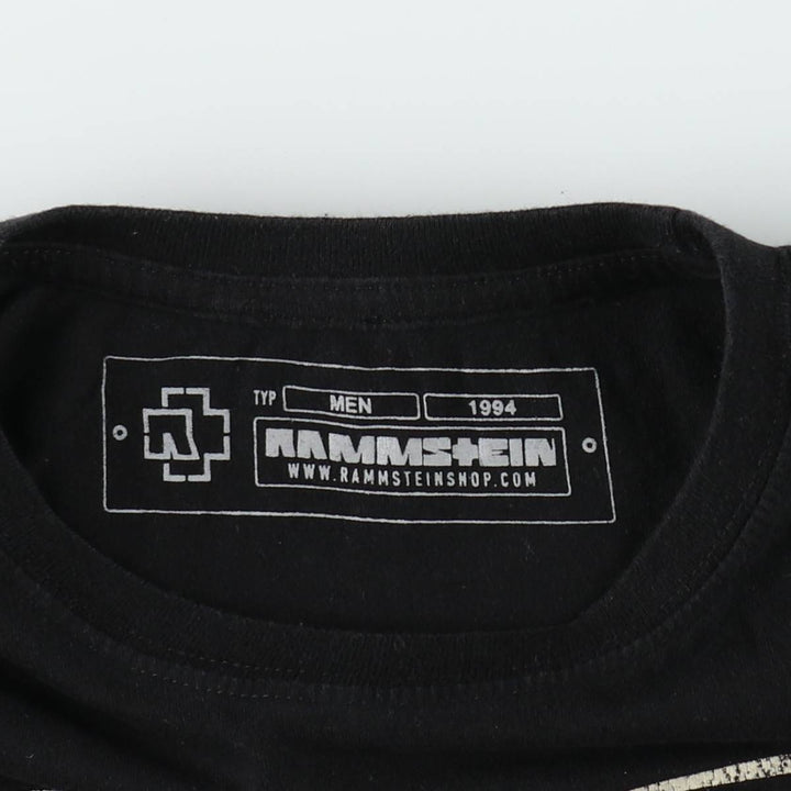 RAMMSTEIN band t-shirt, men's size M. cotton black type Vintage Second Hand