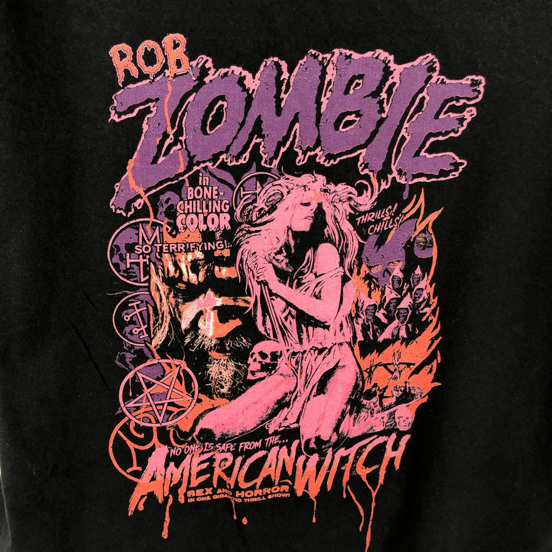 Rob Zombie Print Band T-Shirt (Clear, Men's XL equivalent) unclear black type Vintage Second Hand