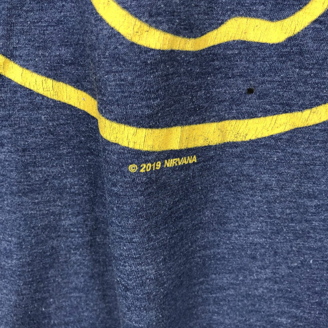 NIRVANA Nirvana Band T-shirt, Band T, Men's XL size cotton blue type Vintage Second Hand