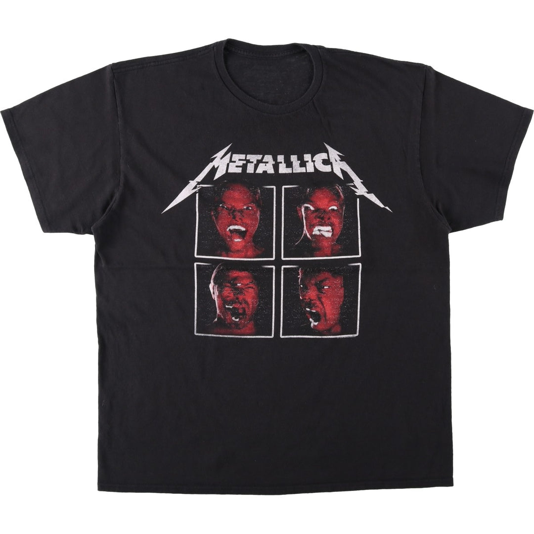 METALLICA Metallica Band T-shirt Band T Men's L size unclear black type Vintage Second Hand