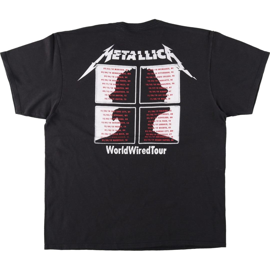 METALLICA Metallica Band T-shirt Band T Men's L size unclear black type Vintage Second Hand