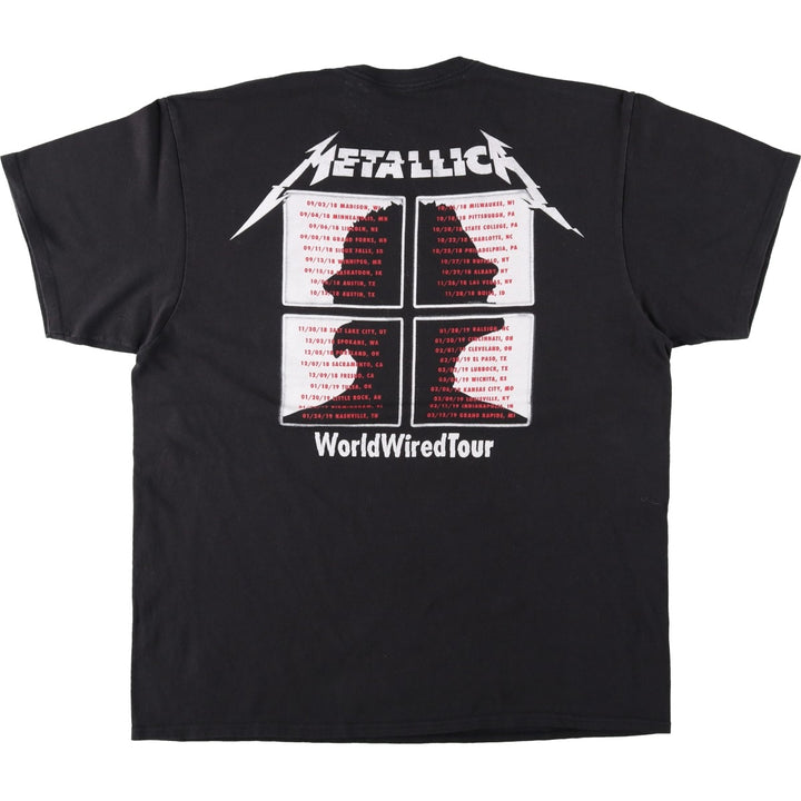 METALLICA Metallica Band T-shirt Band T Men's L size unclear black type Vintage Second Hand