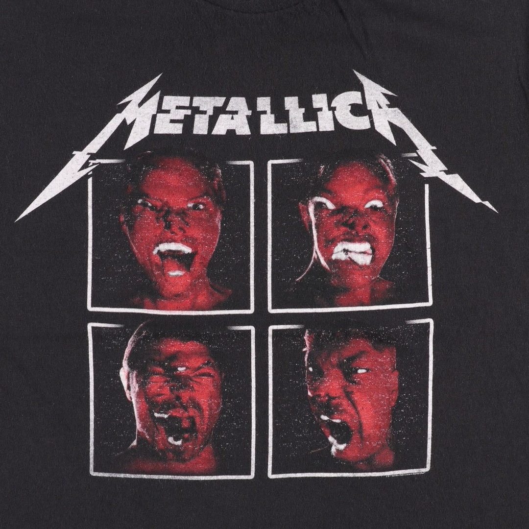 METALLICA Metallica Band T-shirt Band T Men's L size unclear black type Vintage Second Hand