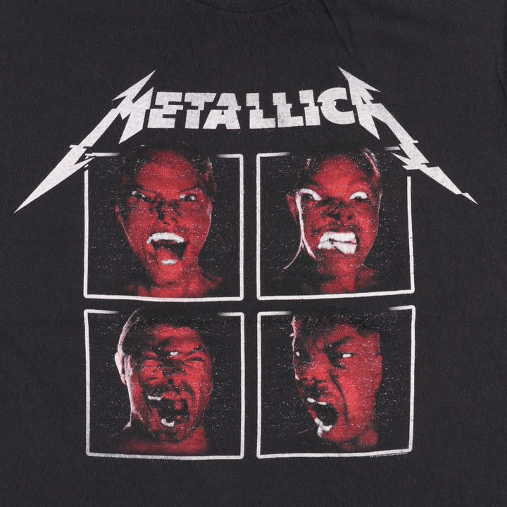METALLICA Metallica Band T-shirt Band T Men's L size unclear black type Vintage Second Hand