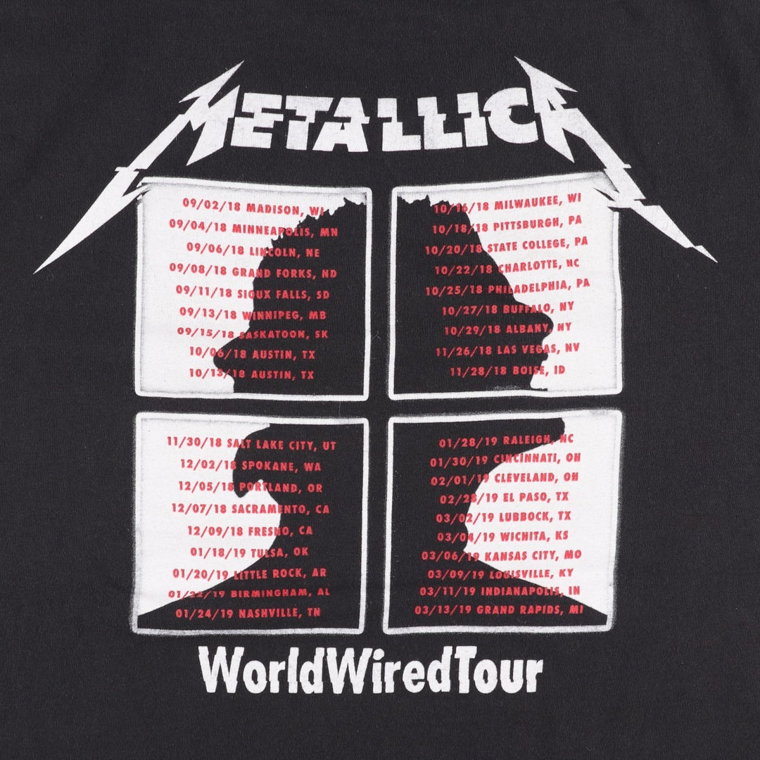 METALLICA Metallica Band T-shirt Band T Men's L size unclear black type Vintage Second Hand