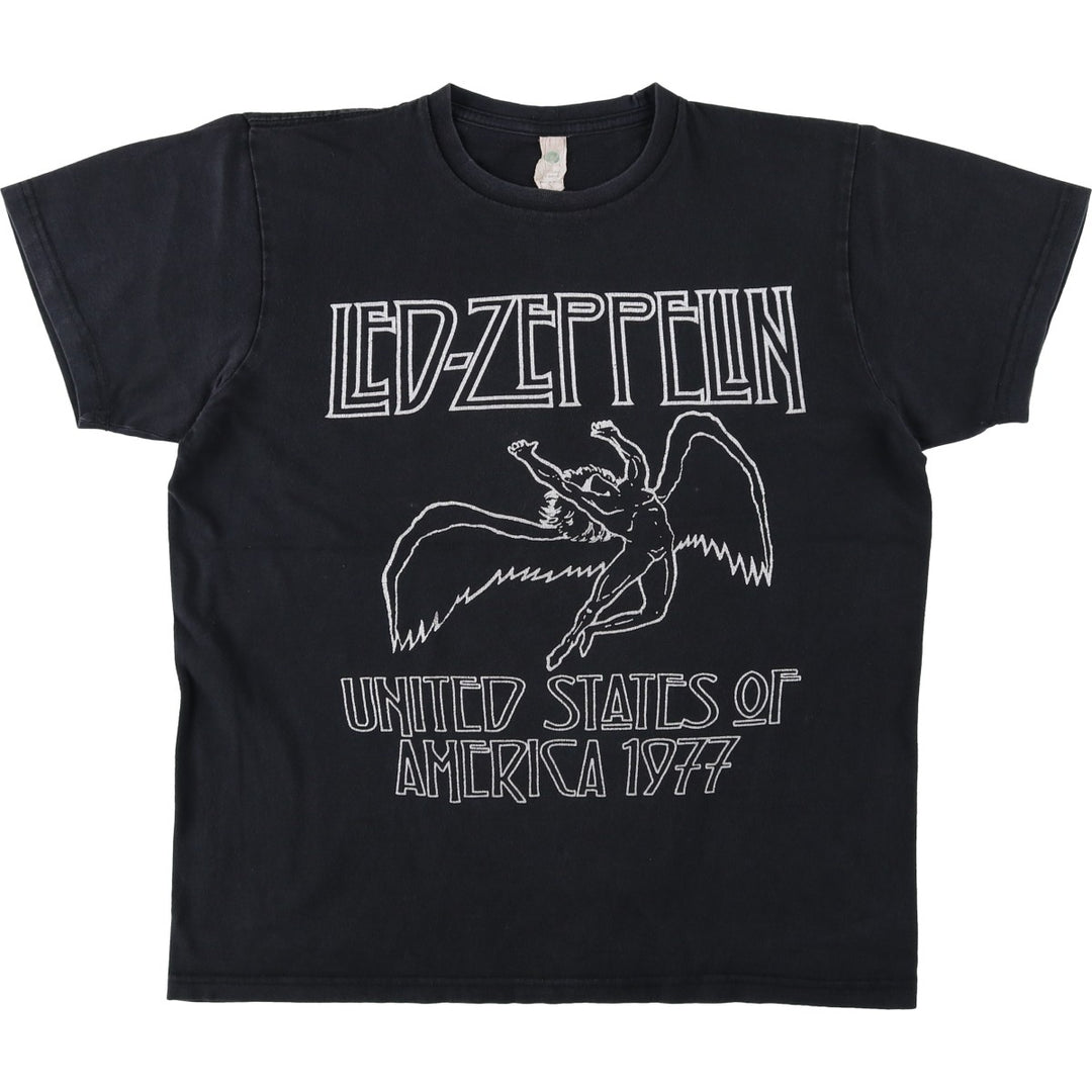 SEL LED ZEPPELIN Band T-shirt (Men's size L equivalent) cotton black type Vintage Second Hand