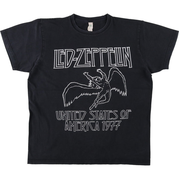 SEL LED ZEPPELIN Band T-shirt (Men's size L equivalent) cotton black type Vintage Second Hand