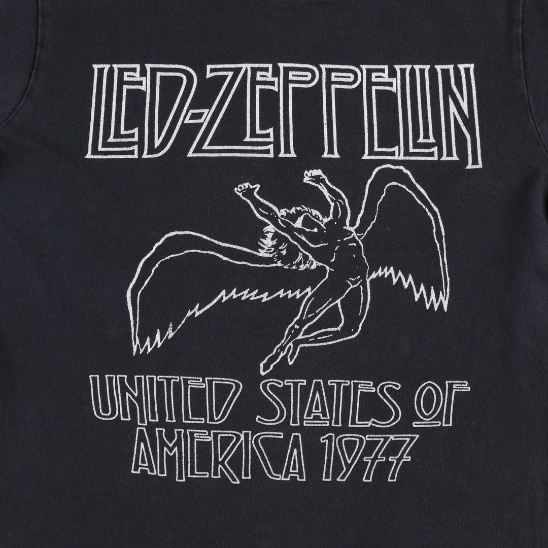 SEL LED ZEPPELIN Band T-shirt (Men's size L equivalent) cotton black type Vintage Second Hand