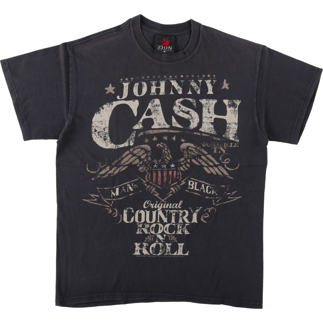 ZION Johnny Cash band t-shirt (men's size M) cotton black type Vintage Second Hand