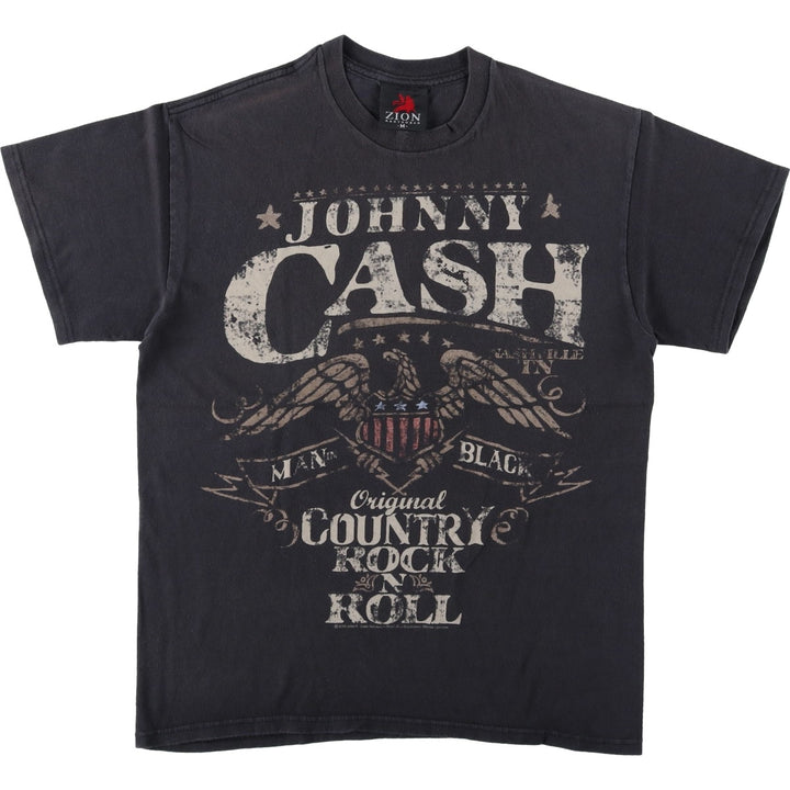ZION Johnny Cash band t-shirt (men's size M) cotton black type Vintage Second Hand