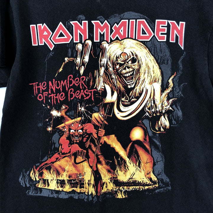 IRON MAIDEN Iron Maiden Band T-shirt Band T Men's M size unclear black type Vintage Second Hand