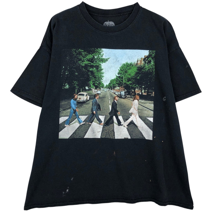 THE BEATLES Band T-shirt, Band T, Men's XL size cotton black type Vintage Second Hand
